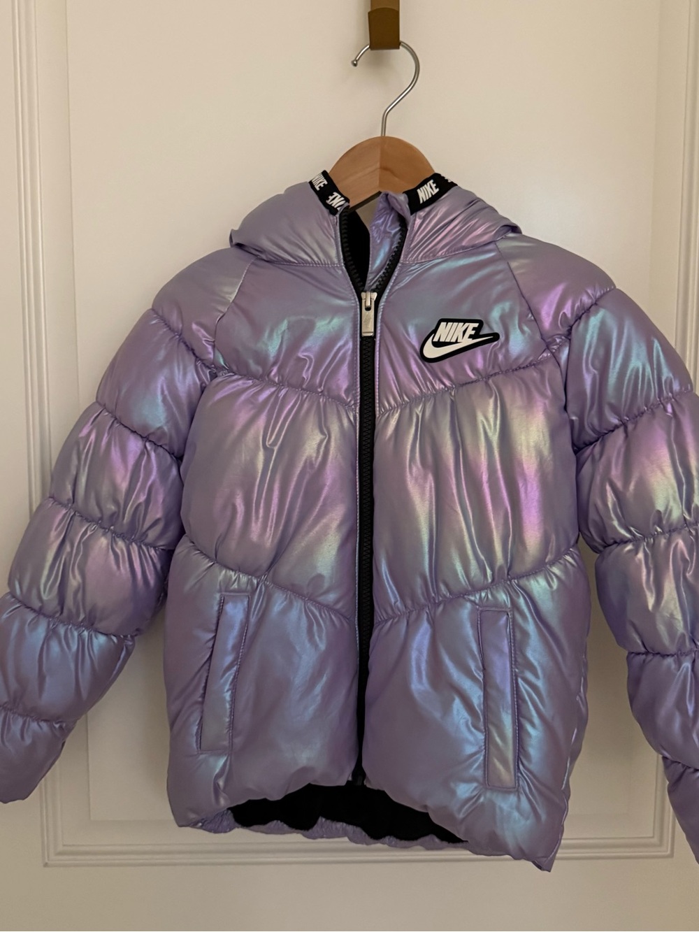 Nike Kids Iridescent Lavender-Shift Hooded Puffer Jacket